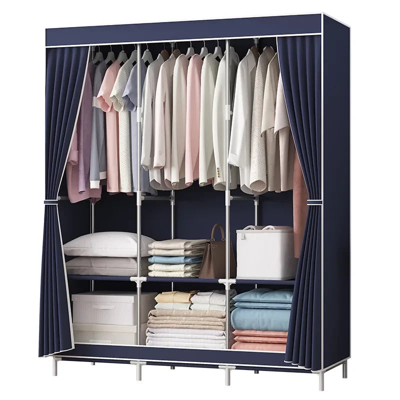 Multi-functional Simple wardrobe assembly wardrobe household simple storage steel frame modern wholesale cloth wardrobe Durable Oasis Select