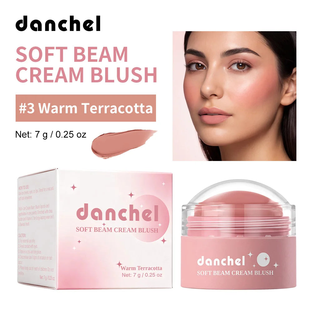 Soft Cream Blush Makeup Long-Wearing Smooth Creamy Texture Pigmented Multi-Use Blushes for Cheek Lips Eyes Cosmetics Natural Fin Oasis Select 3