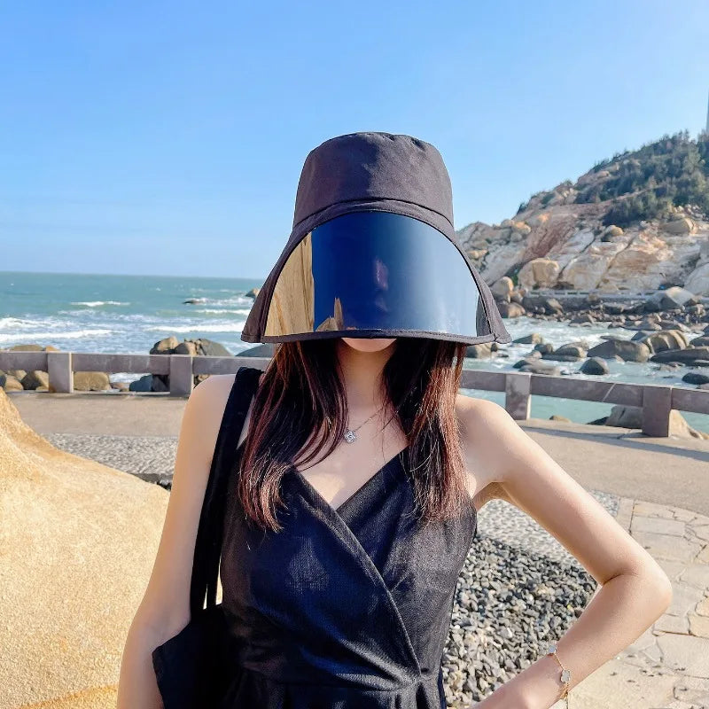 Wide Brim Full Face Cover Bucket Hat for Women Summer Beach Sun Hat with UV Protection Visor Flap Fisherman Cap Outdoor Sports Oasis Select