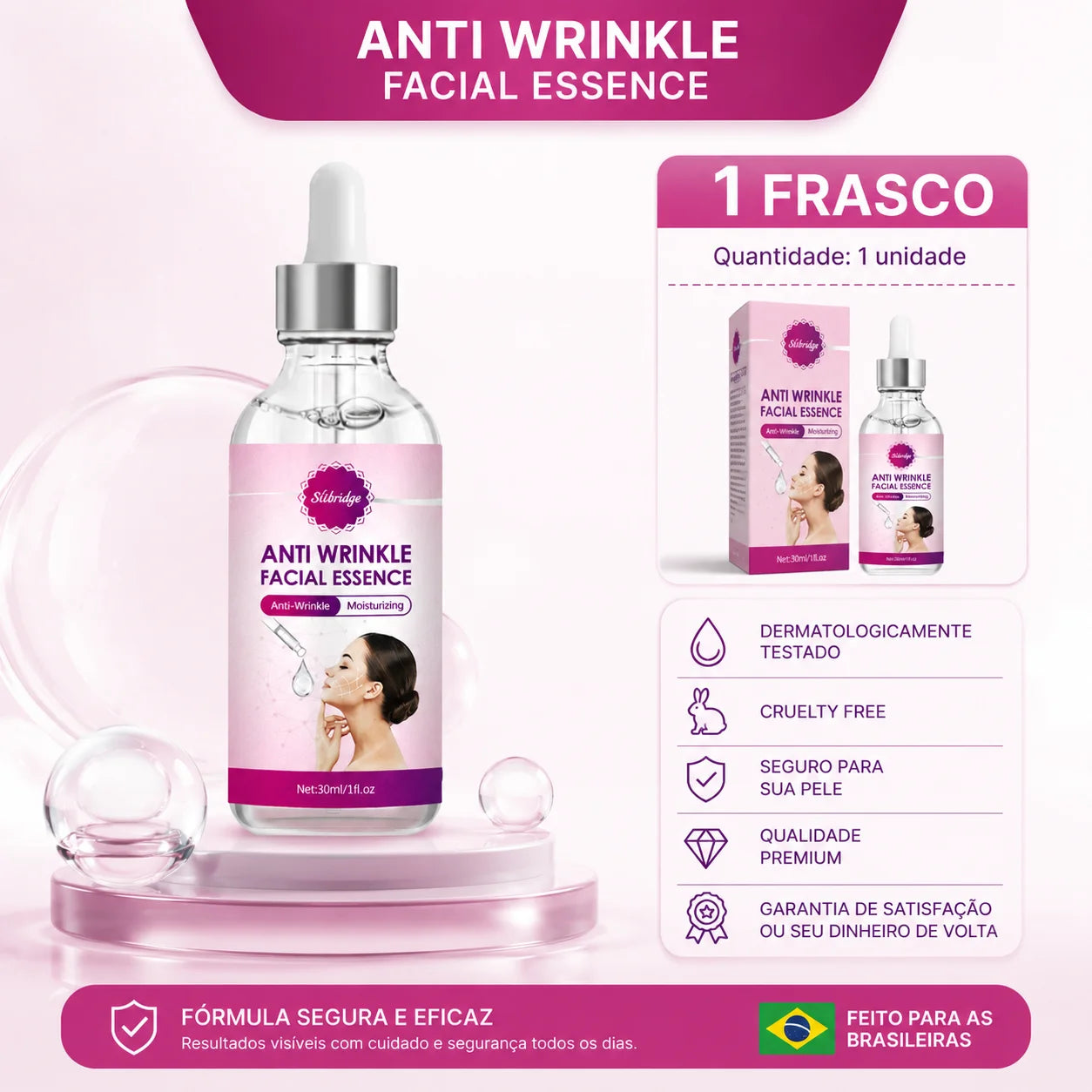 Plumping Anti-Aging Facial Serum, Hyaluronic Acid & Collagen Blend, Reduces Wrinkles, Lifts Skin for Long-Lasting Youth Oasis Select 1 piece