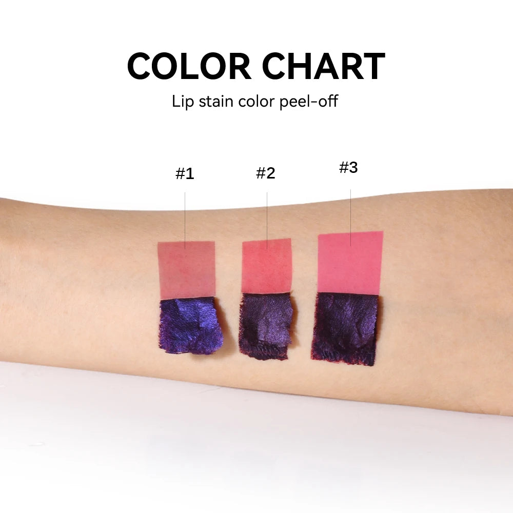 3Color Metallic Lip Stain Peel Off Long Lasting Waterproof Pink Lip Tint Proof Natural No Fading Lip Gloss Cosmetic Women's Gift Oasis Select