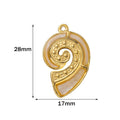 2PCs Ocean Series 304 Stainless Steel & Shell Charms For DIY Jewelry Making Gold Color Sea Turtle Animal Conch Pendant Necklace Oasis Select Conch White 17x28mm