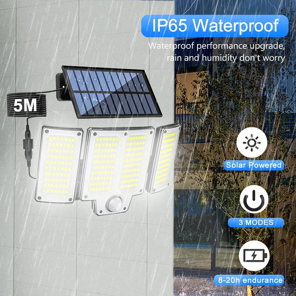280 LED Solar Wall Light – Motion Sensor IP65 Outdoor Flood