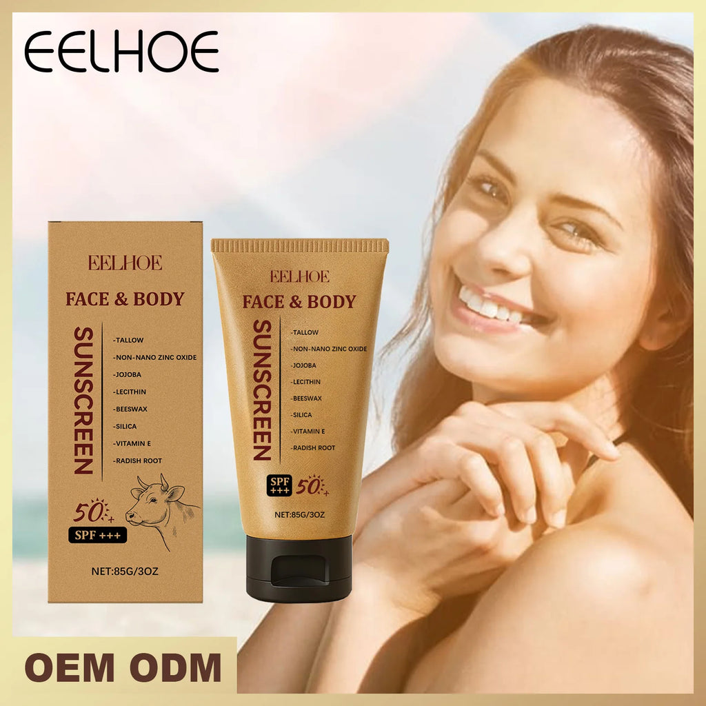 EELHOE Cow Fat Protective Cream Outdoor UV Protection Mild and Refreshing Texture Skin Barrier Moisturizing Isolation Cream Oasis Select