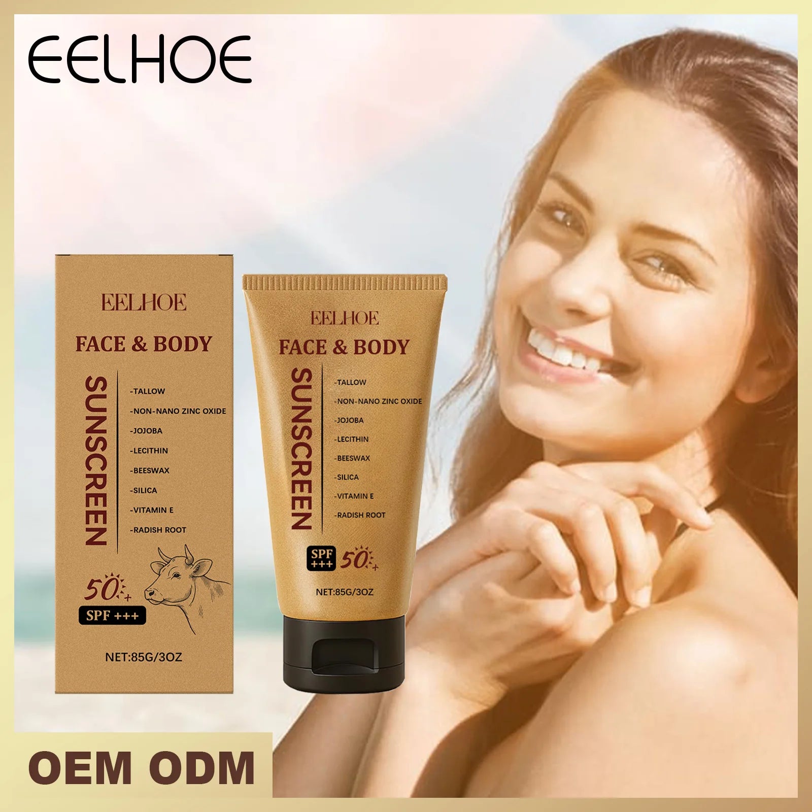 EELHOE Cow Fat Protective Cream Outdoor UV Protection Mild and Refreshing Texture Skin Barrier Moisturizing Isolation Cream Oasis Select