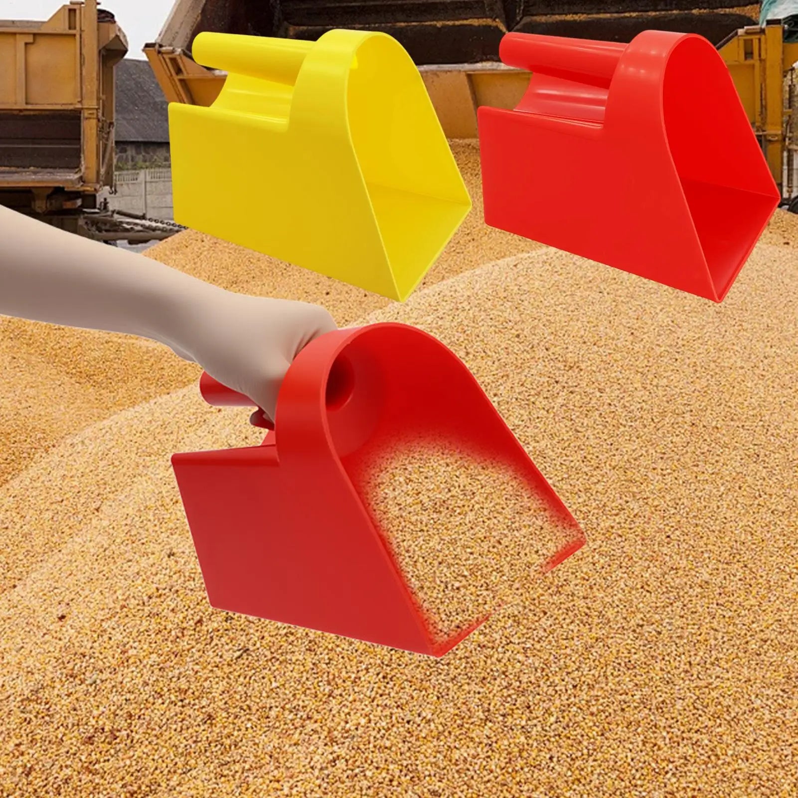 Plastic Feed Scoop Thickened Flat Bottom Food Shovel For Sheep Farming Utility Feed Scoop Poultry Durable Livestock Feeding Tool Oasis Select