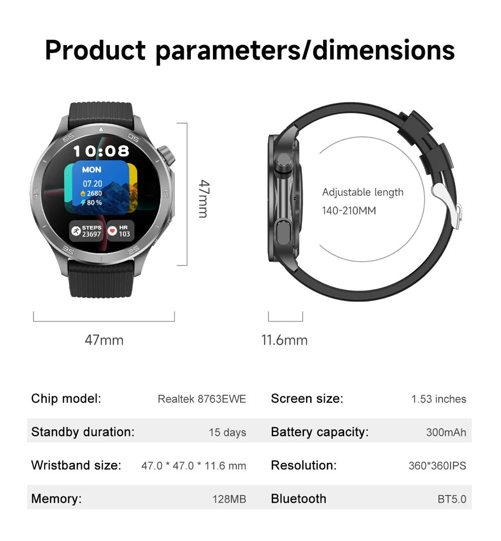 GPS Track Smart Watches Compass Waterproof Smartwatch Men Women Outdoor Blue Tooth Call Sleep Heart Rate Monitor Voice Assistant Oasis Select