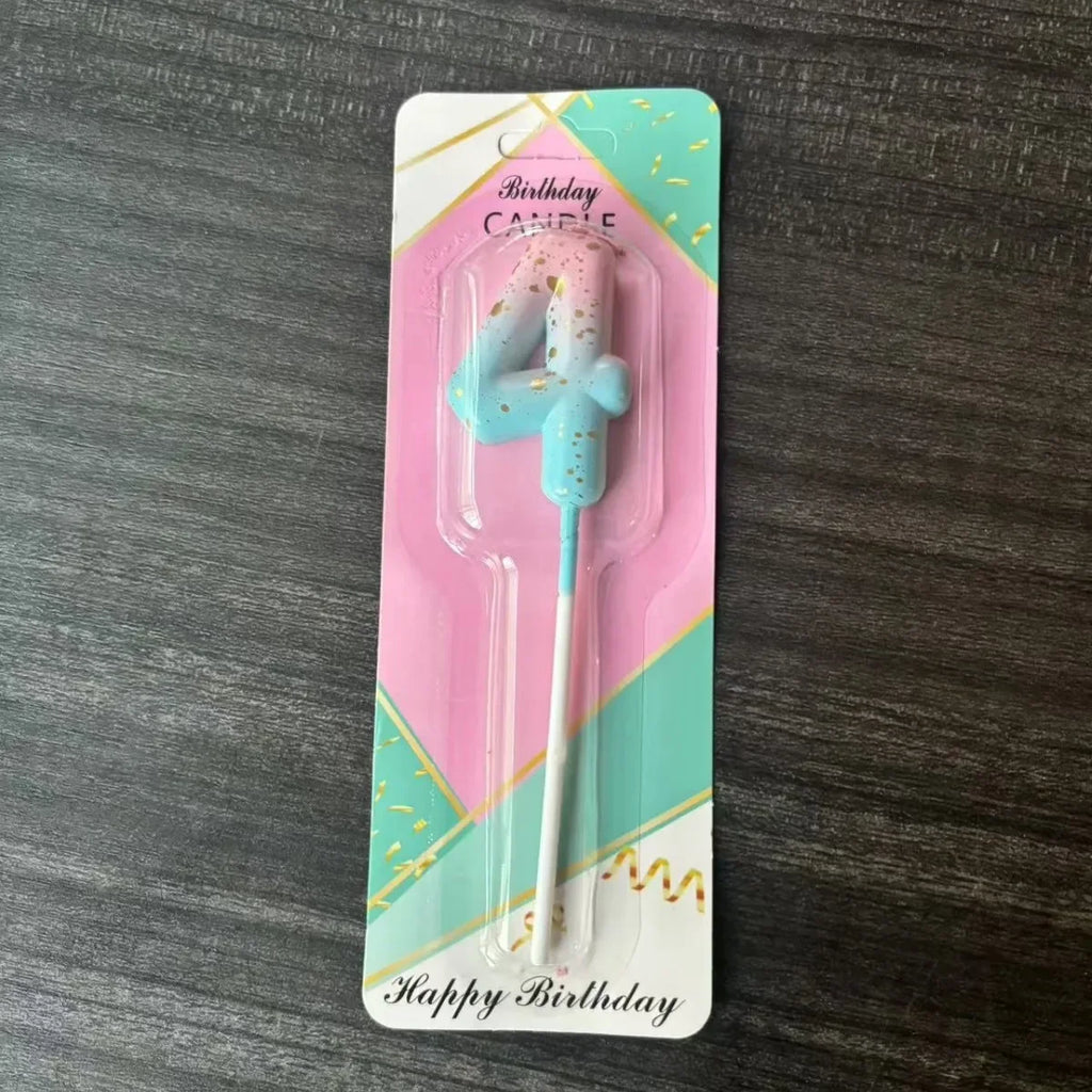 Candle Pink Birthday Candle Girl Happy Birthday Cake Topper Children's Party Decor Ornaments Opera Digital Celebration Candle Oasis Select 4-pink