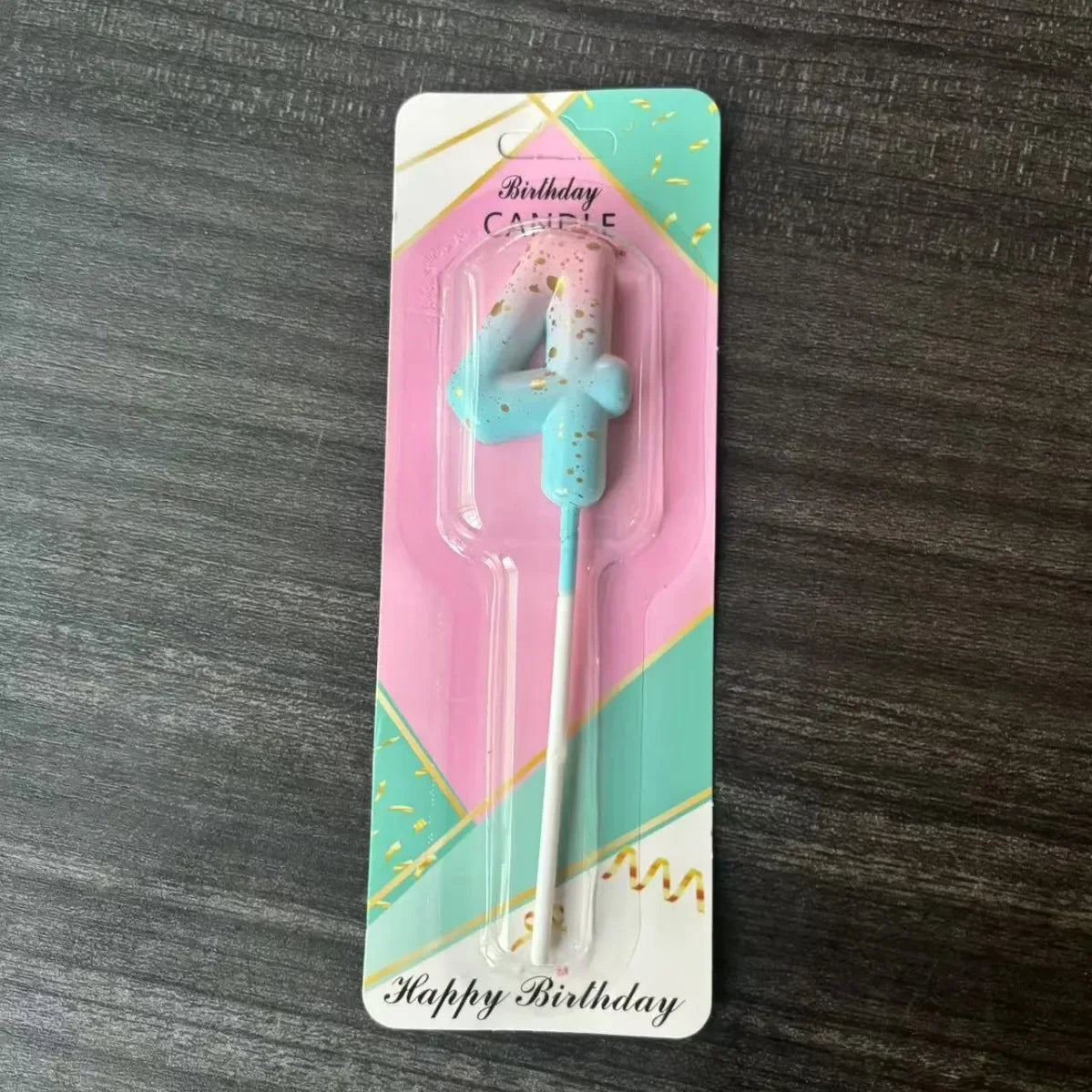 Candle Pink Birthday Candle Girl Happy Birthday Cake Topper Children's Party Decor Ornaments Opera Digital Celebration Candle Oasis Select 4-pink