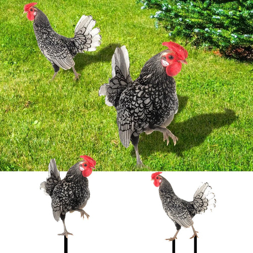 2D Flat Garden Statues Ornaments For Hen Chicken Decorations Sculptures Yard Art Outdoor Decorations Rooster Statue Art Deco Oasis Select