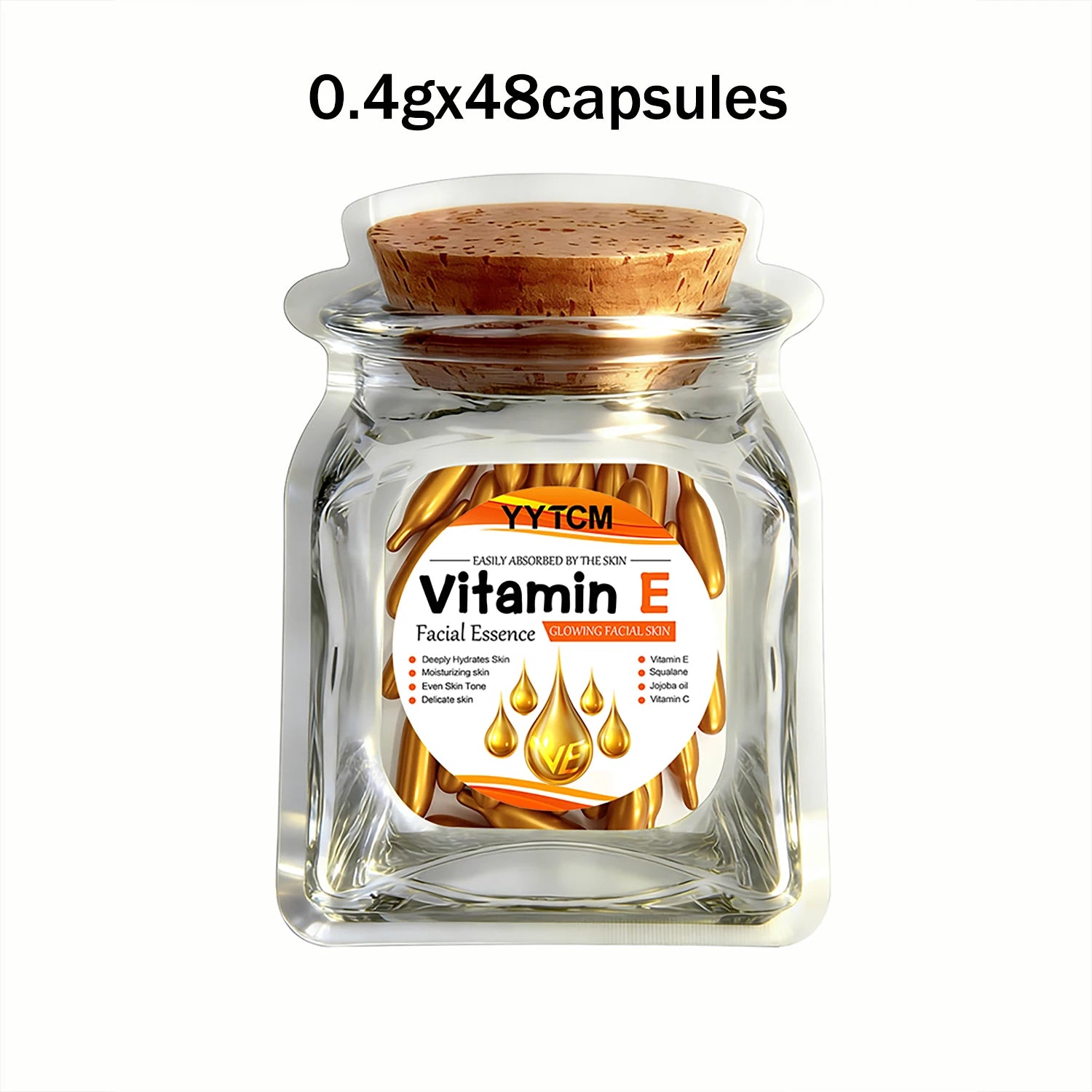 Vitamin E Capsule Essence – Squalane & Vitamin C | 30 Caps Face Capsule Essence Oasis Select 1 Bag 48 Capsules