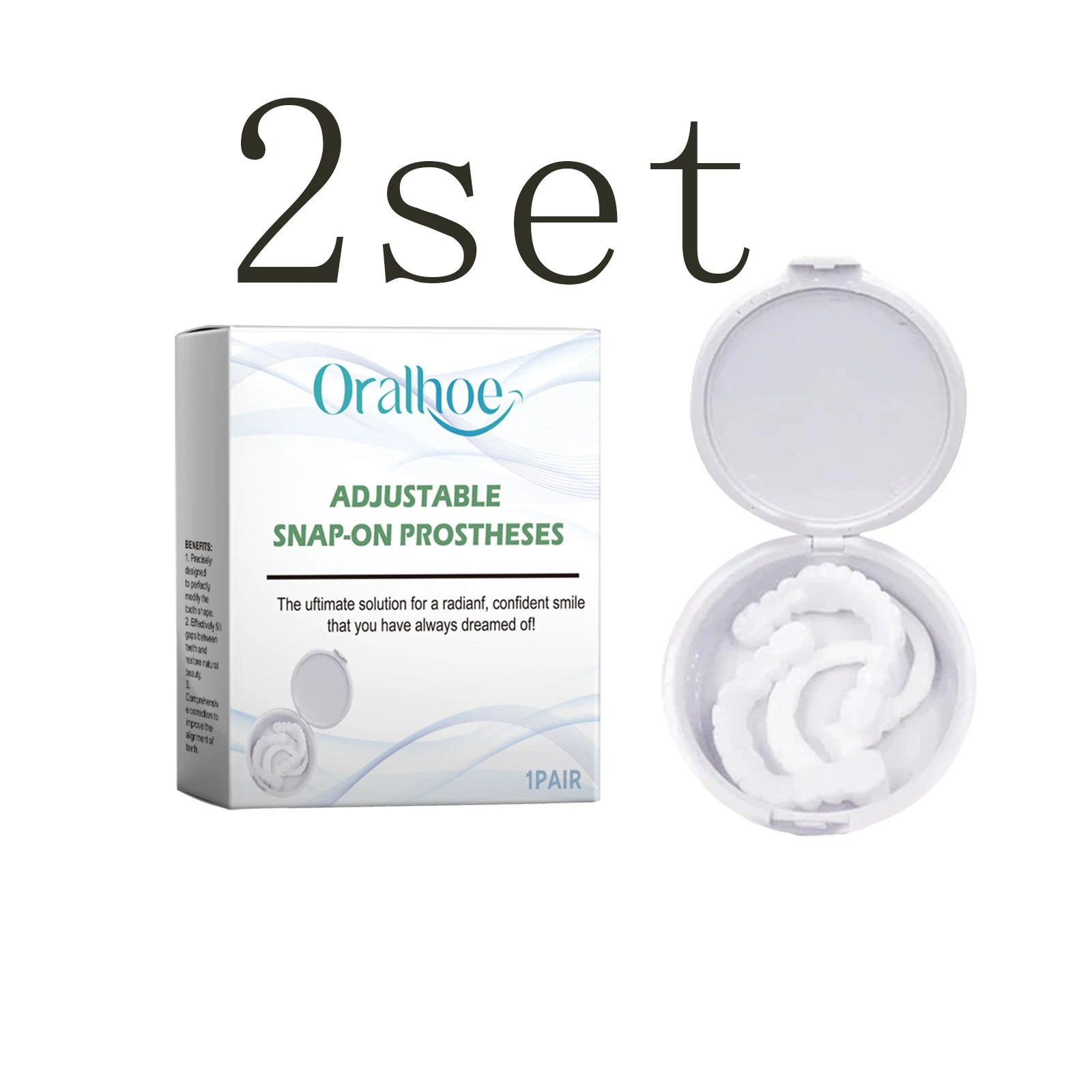 Adult Teeth Veneers - Suitable for Cosmetic Teeth, Dentures and Tooth Gaps, Conceals Minor Imperfections, Enhances Aesthetics Oasis Select 2set