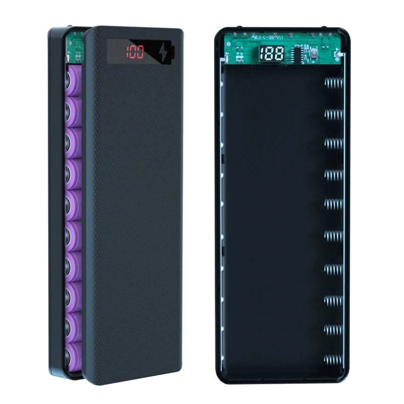 8/10*18650 Power Bank Battery Box Holder Portable Dual USB Type C Charge Shell for iPhone Xiaomi Huawei 18650 Battery Cases Oasis Select
