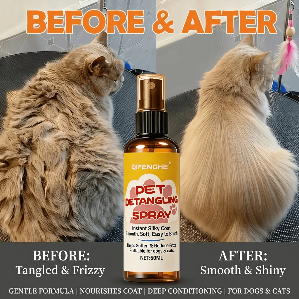 Pet Hair Care Spray And Detangling Conditioner, Instant Fur Smoothing, Deep Nourishing Knot Remover, Hydrating Moisturizing Oasis Select 1pc