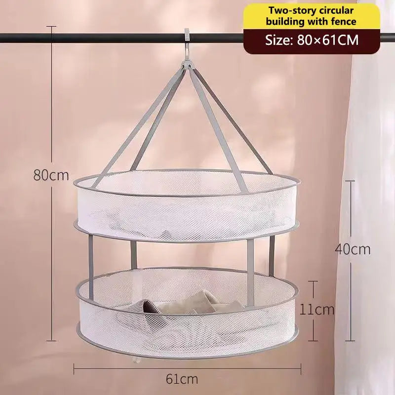 1/2 Layer Home Foldable Mesh Clothes Basket Clothes Net Sweater Anti Deformation Flat Clothes Basket Socks Underwear Tool Oasis Select 4