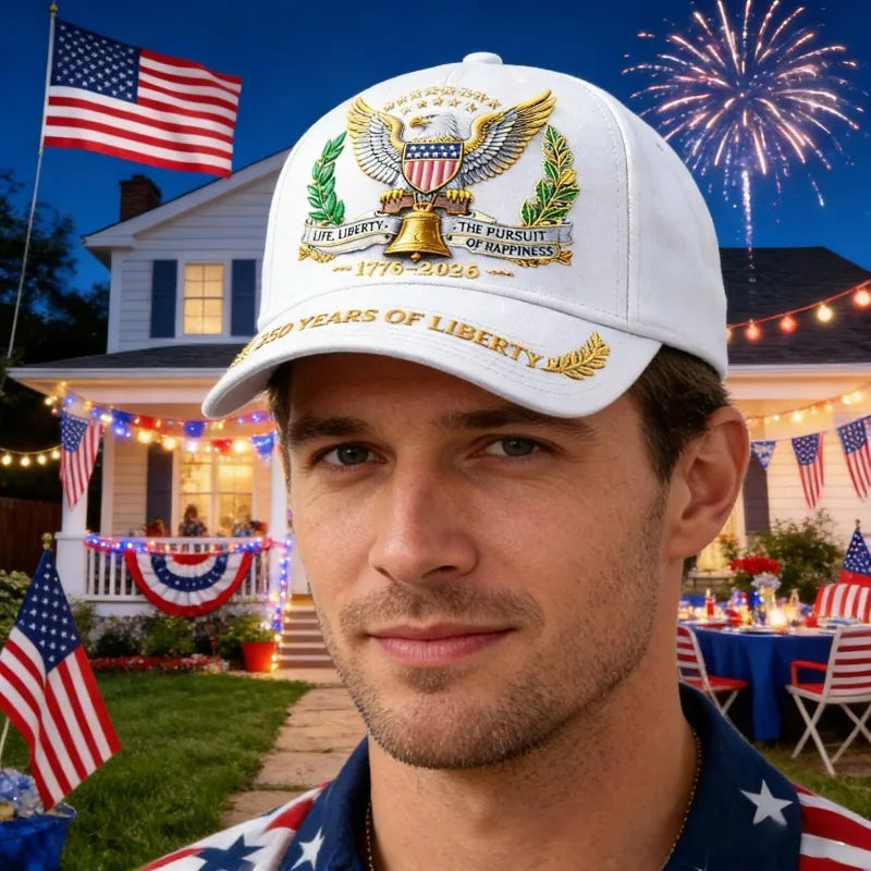 1 PCS / 2 PSC American-themed anniversary baseball cap, perfect gift cap for Independence Day (digital printing version) Oasis Select