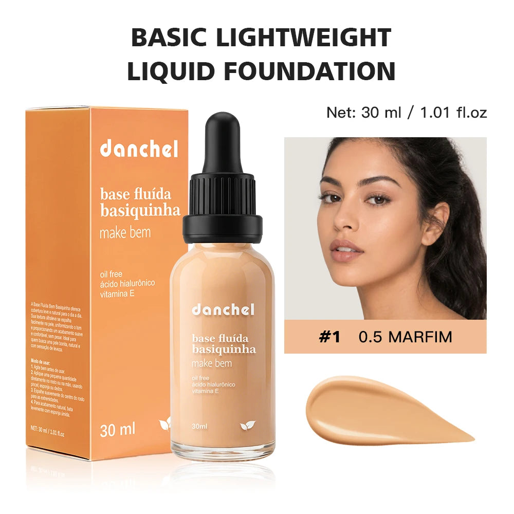 12 Colors Basic Lightweight Liquid Foundation Matte Soft Minimizes Pores Foundation Oil Control Long-Lasting Woman Makeup Oasis Select Color 1