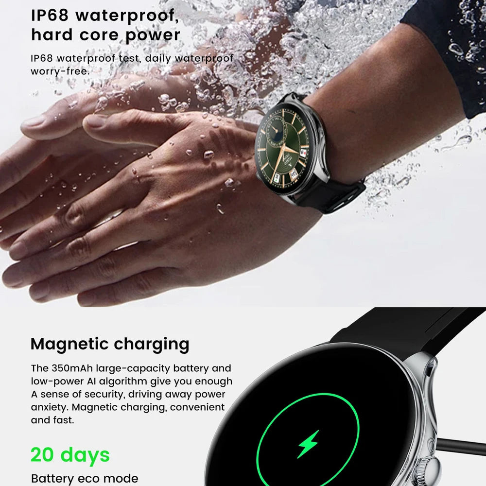 Fashion Round Bracelet AMOLED Screen Blue Tooth Call Smartwatch Women Health Monitor Music Sports Smart Watch Lady Waterproof Oasis Select