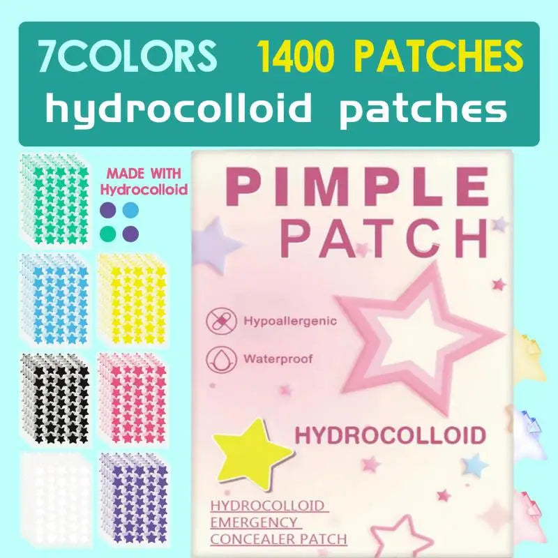 1400PCS New Star Acne Patch Facial Acne Patch Concealer Patch Acne Patch Ultra-thin And Breathable Waterproof And Breathable Oasis Select