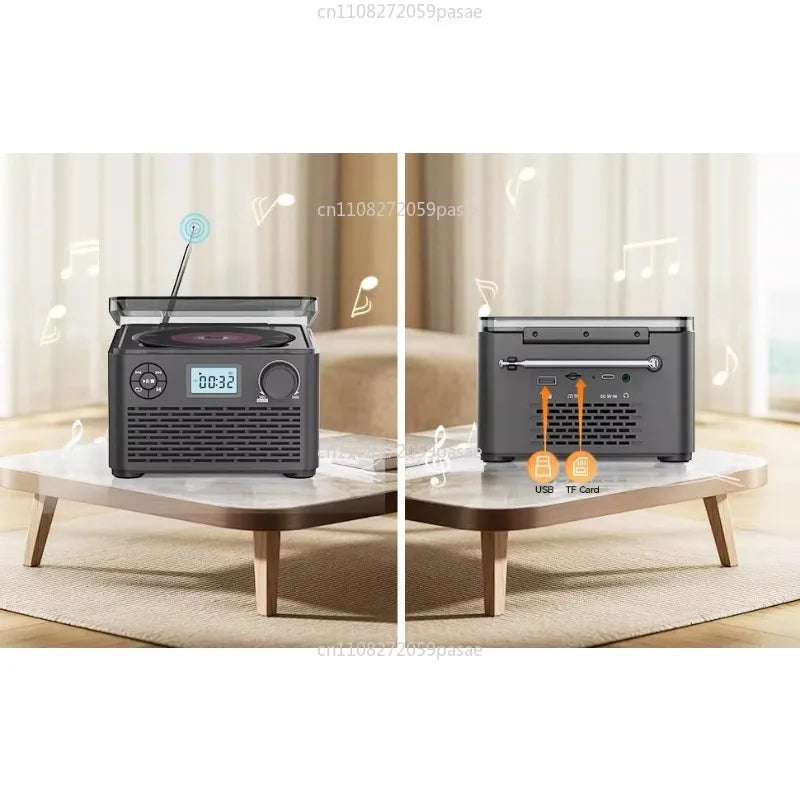 Retro CD Player Bluetooth FM Radio | Disc Album Home Gift