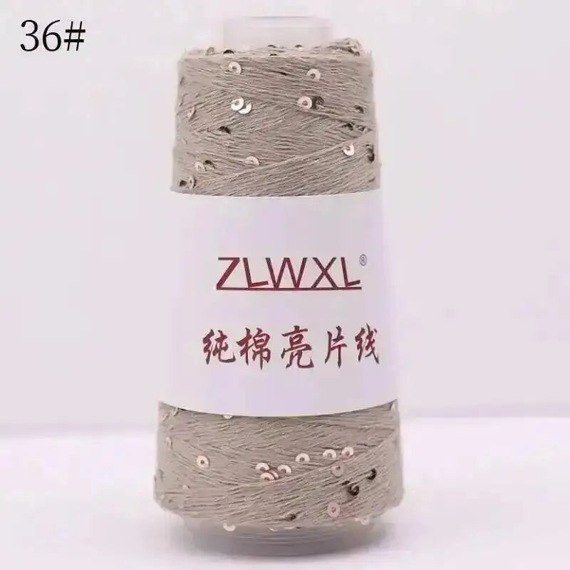 Sequin Cotton Yarn DIY Knitted Decoration Hand Crochet 400M