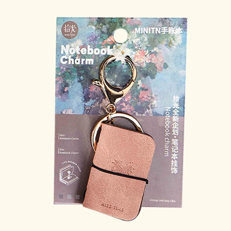 PU Keychain Soft Leather Mini Portable Diary Backpack Charm Notebook Literary Style Storage Accessory Oasis Select A9