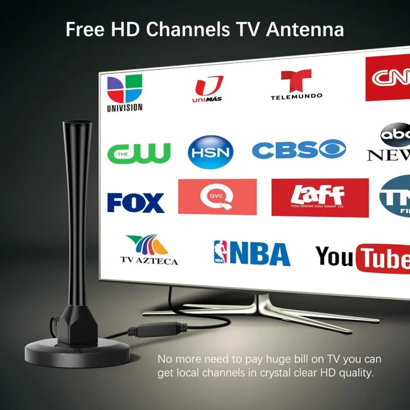 Indoor HD Digital TV Antenna DVB Terrestrial with Dual Amplifiers DTMB Compatible for Clear Channel Reception Oasis Select