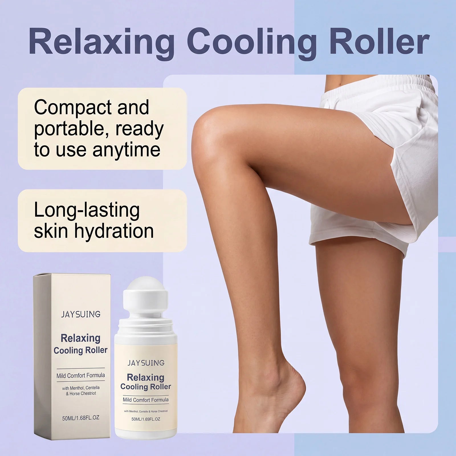 Centella Asiatica Cooling Roll-On Serum Calm Skin Reduce Puffiness & Skin Fatigue Fast-Absorbing Soothing Daily Skin Care Roller Oasis Select