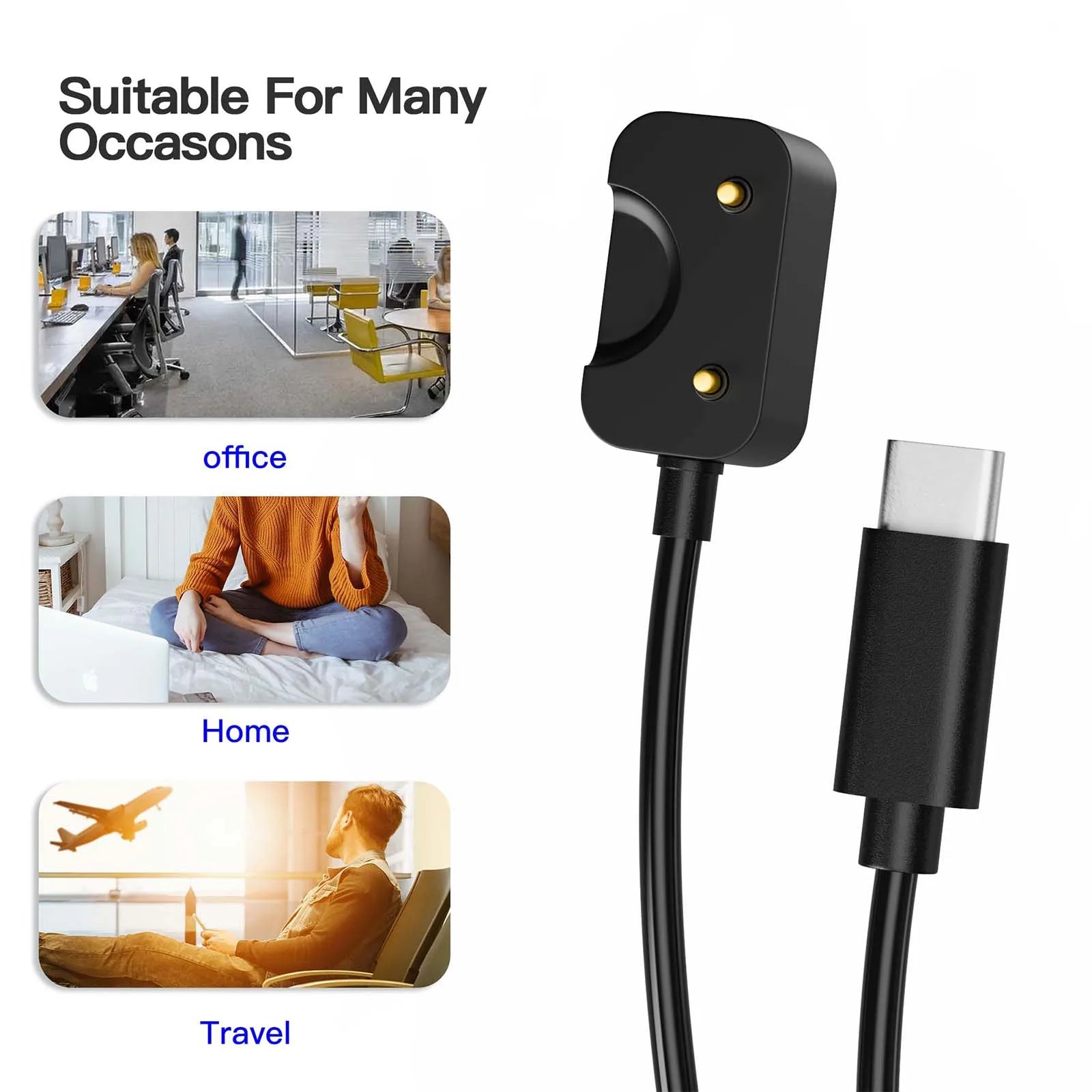 2-Pack Samsung Galaxy Watch Fit 3 USB-C Replacement Charger Smartwatch Charger Oasis Select