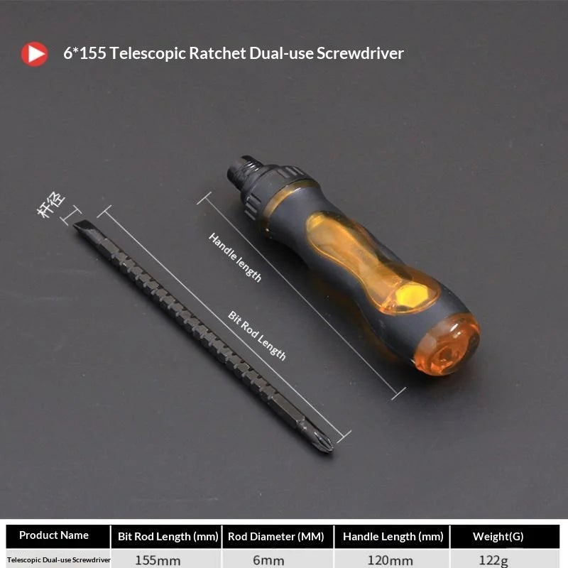 2 In 1 Household Screwdriver Home Repair Tool , Disassemble Magnetic Rotating Ratchet Screwdriver Kit For Furniture/Car/Computer Oasis Select A