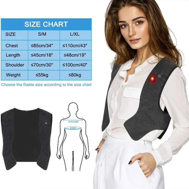 Electric Heated Jackets Winter Heated Vest for Men Women Graphene Heat Coat USB Heating Padded Jacket Keep Warm Vest Oasis Select