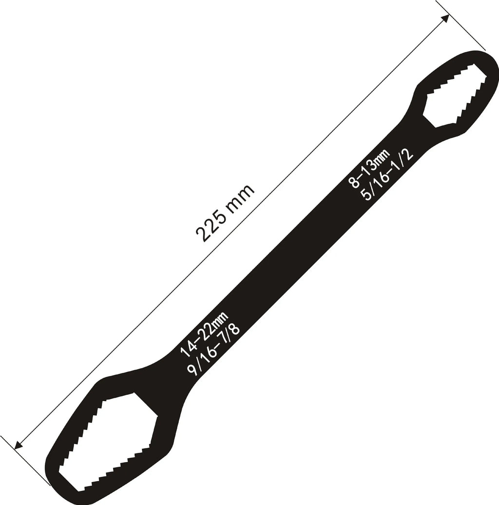 3-17mm8-22mm Universal Torx Wrench Adjustable Multifunction Wrench Board Double-head Multipurpose Torx Spanner Repair Hand Tools Oasis Select Black-240mm