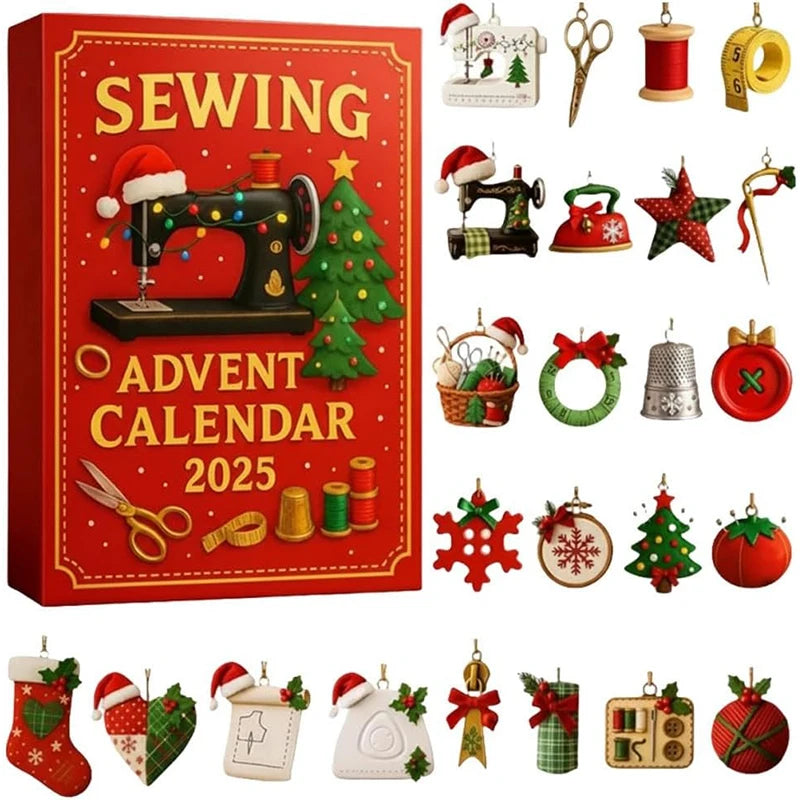 Sewing Advent Calendar 2025, 24-Day Christmas Countdown Surprise Box, 2D Acrylic Festive Hanging Decoration Oasis Select Default Title