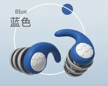 Silicone Noise Cancelling Earplugs Noise Filter Sleep Swimming Waterproof Three Layer Mute Earplugs Oasis Select Blue