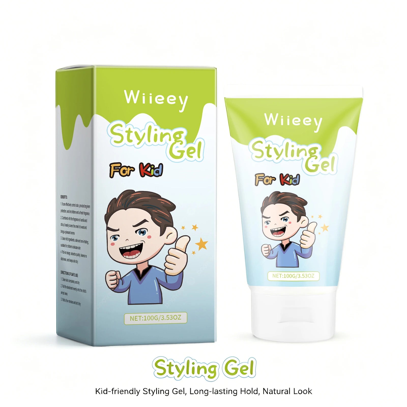 Styling Gel for Children Natural Hold No Flaking Easy Wash,Non-toxic Lightweight Non Sticky Boys Girls Daily Party Hairstyles Oasis Select