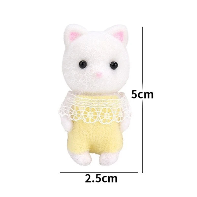 1pcs Flocking Cat Model Plush Dolls Figurines Anime Toys Table Decoration Birthday Party Gift Oasis Select 1pc