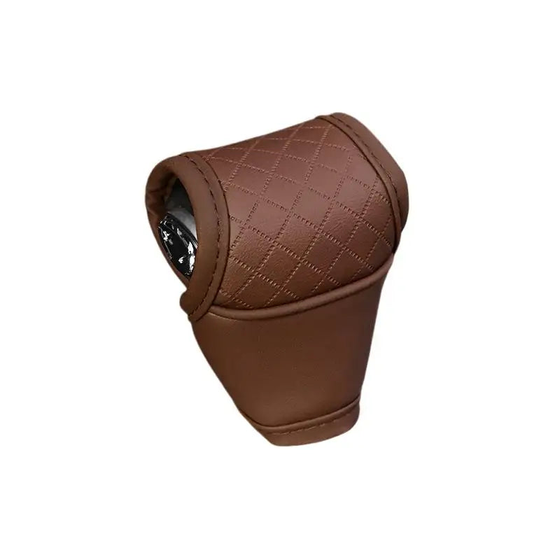 1Pcs PU Leather NonSlip DustProof Shifter Knob Protector Universal Car Gear Shift Cover Gear Lever Interior Decor Accessories Oasis Select Brown