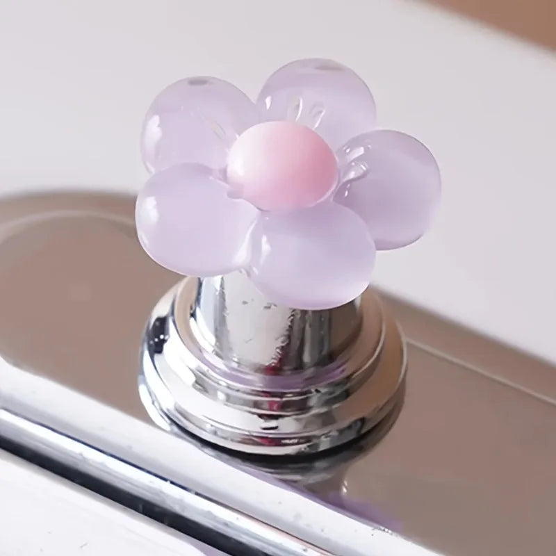 5pcsCute Flower Toilet Button Nail Specific Bathroom Water Tank Switch Button Universal Toilet Press Home Furnishings Decoration Oasis Select