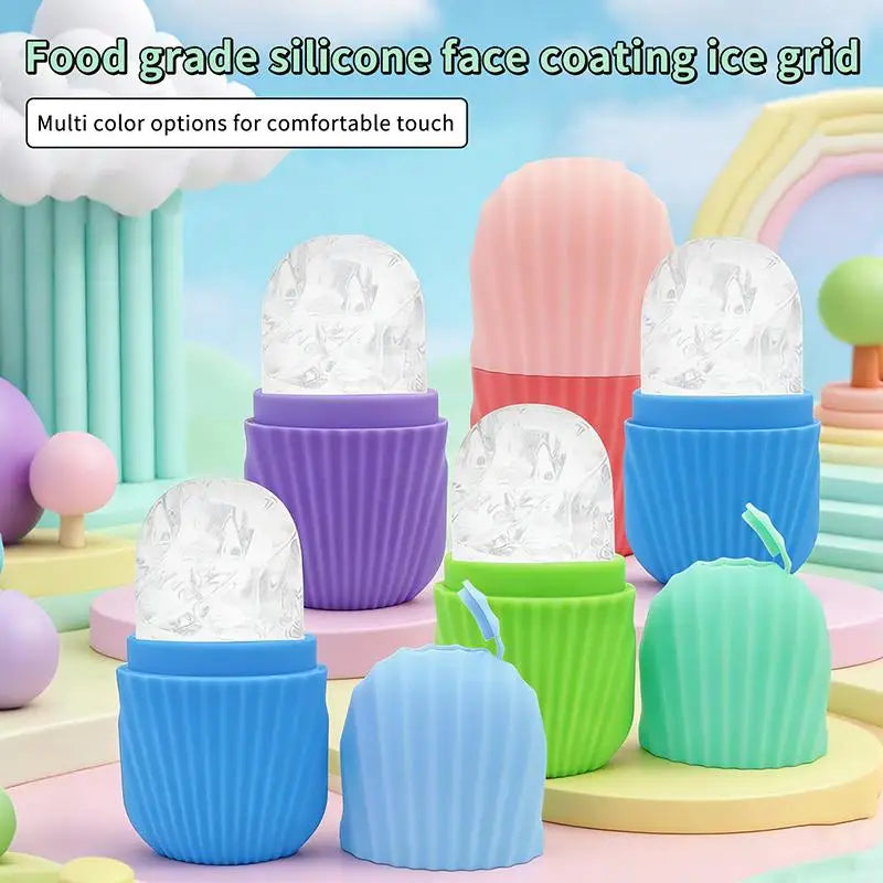 Facial Ice Roller Silicone Ice Cube Tray Reusable Ice Ball Massager Face Lifting Contouring Reduce Acne Skin Care Beauty Tool Oasis Select
