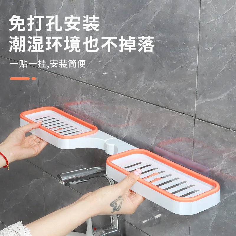 Toilet bathroom storage rack foldable countertop bathroom non perforated soap storage rack closet organizer Oasis Select