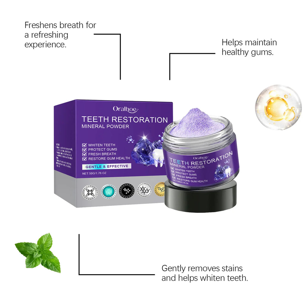 Oralhoe Purple Teeth Whitening Powder – Stain & Plaque Remover Teeth Whitening Powder Oasis Select