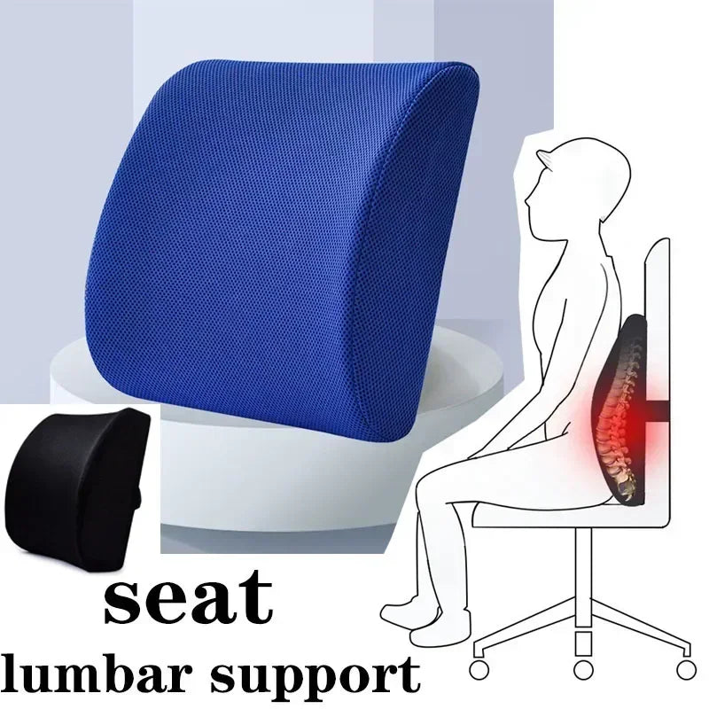 Office Seat Lumbar Support Memory Sponge Lumbar Cushion Slow Rebound Car Cushion Relieves Low Back Pain Breathable Lumbar Pillow Oasis Select