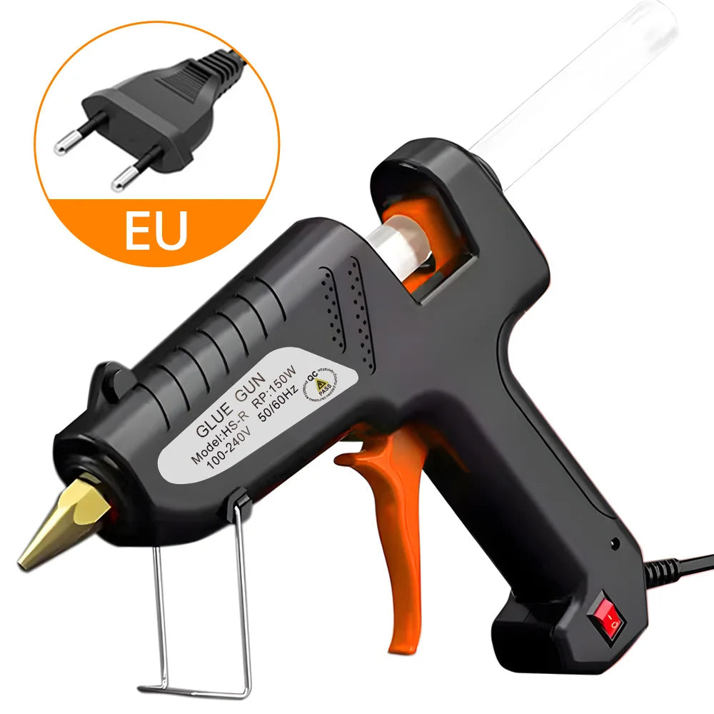 100/150W Household Lithium Electrothermal Glue Gun with Glue Sticks Industrial Guns Heat Temperature Thermo Electric Repair Tool Oasis Select EU Plug 150W