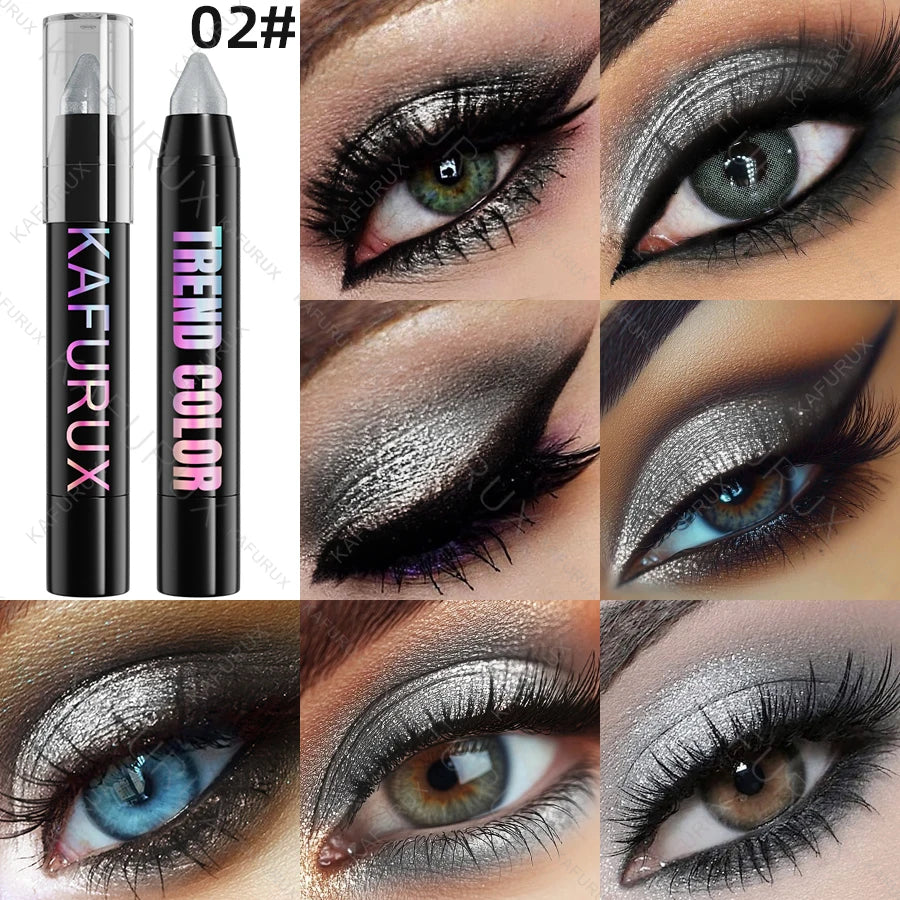 KAFURUX Metallic Glitter Eyeshadow Pencil – Waterproof Shimmer