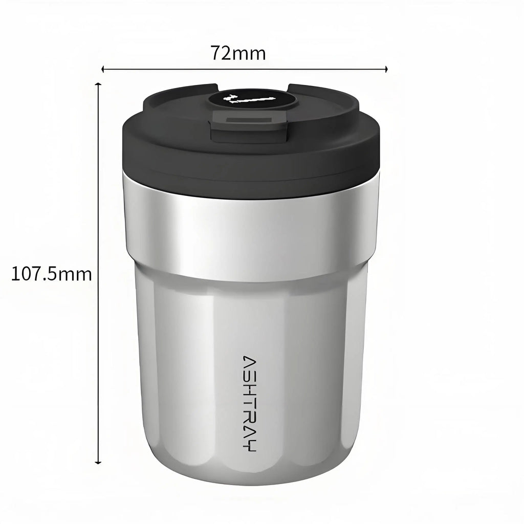 Car Ashtray 7-Color LED Light | Push-Open Coffee Cup Style