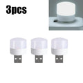 3/6/9/12pcs Reading Light USB Night Light Warm White LED Plug-In Light Bulb Portable Home Environment Light Energy-Saving Oasis Select 3pcs White