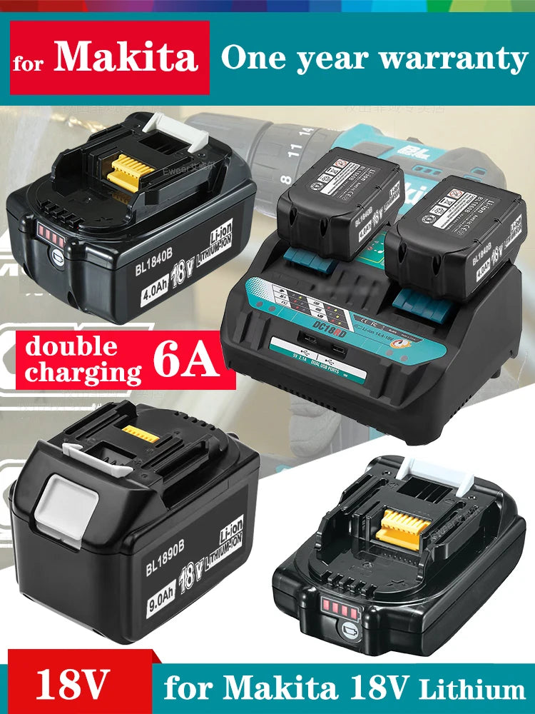 Battery 18v for makita BL1860 BL1850B BL1850 BL1840 BL1830 screwdriver battery & charger 18v Replacement Power Tool Batteries. Oasis Select