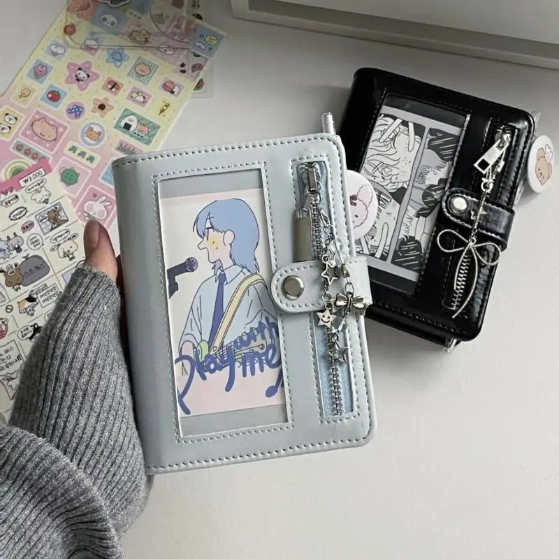 Multi-functional PU Leather Photo Card Storage Book Loose-Leaf Design Durable Organizer for K- Idol Fans Daily Use Oasis Select