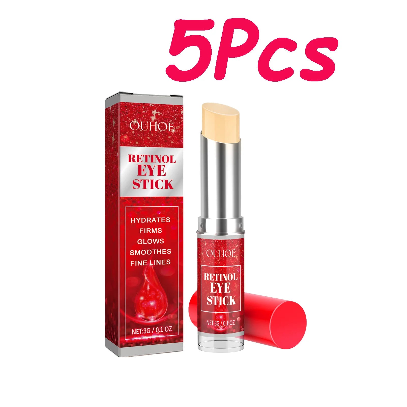 Retinol Eye Cream Stick Lightening Dark Circles Firming Skin Anti-Wrinkle Firming Brightening Eye Repair for Women Eyes Care Oasis Select 5 x 3g Boxed