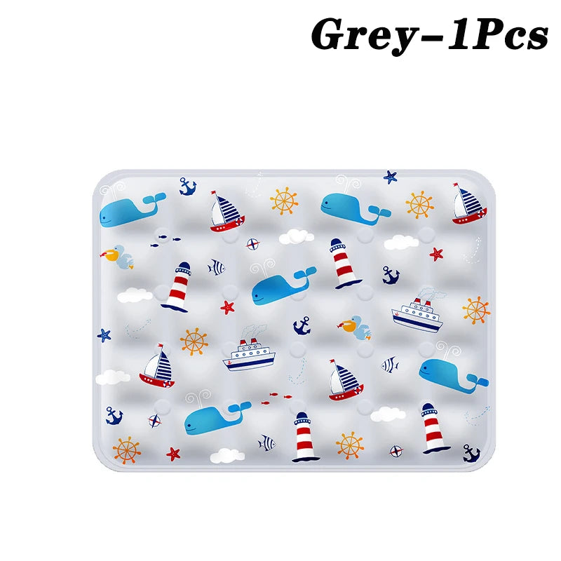 Summer Pet Cooling Mat for Dogs Cats Ice Silk Bed Pad Chill Sleeping Mat Reusable Non Toxic Non Slip for Pets Oasis Select Grey-1Pcs 40x30cm